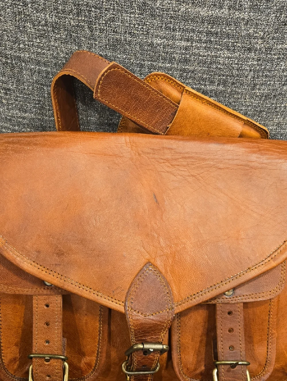 Komal's Passion Distressed Leather Messenger Bag